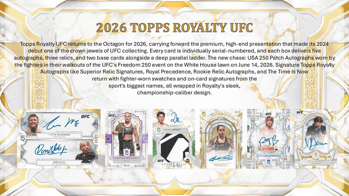 2026 Topps Royalty UFC Hobby Box sell sheet
