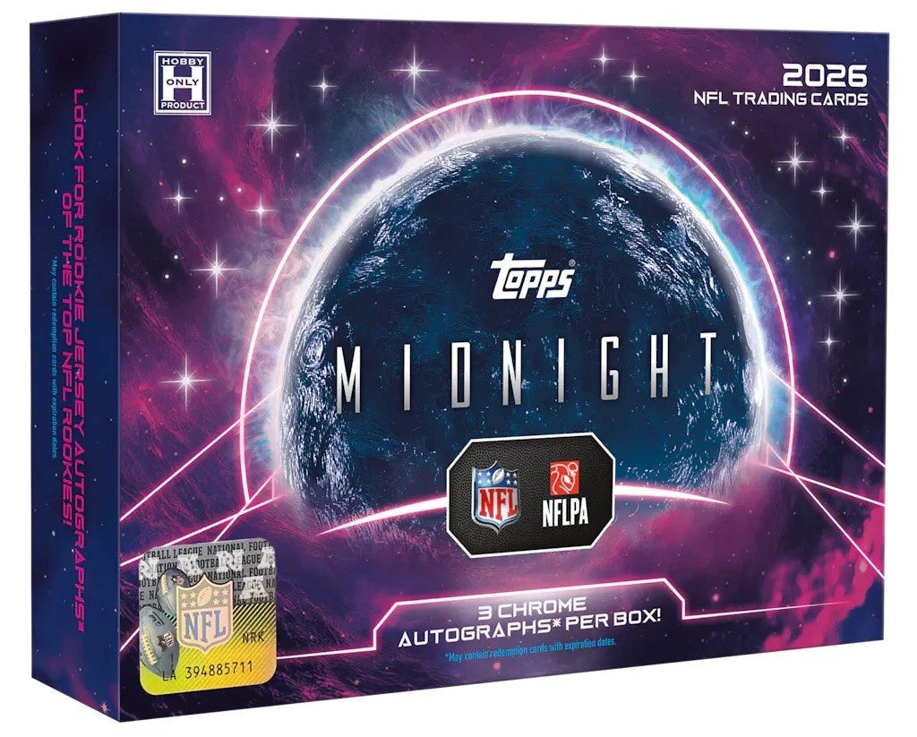 2026 Topps Midnight Football Hobby Box sealed box - 3 Chrome autographs per box