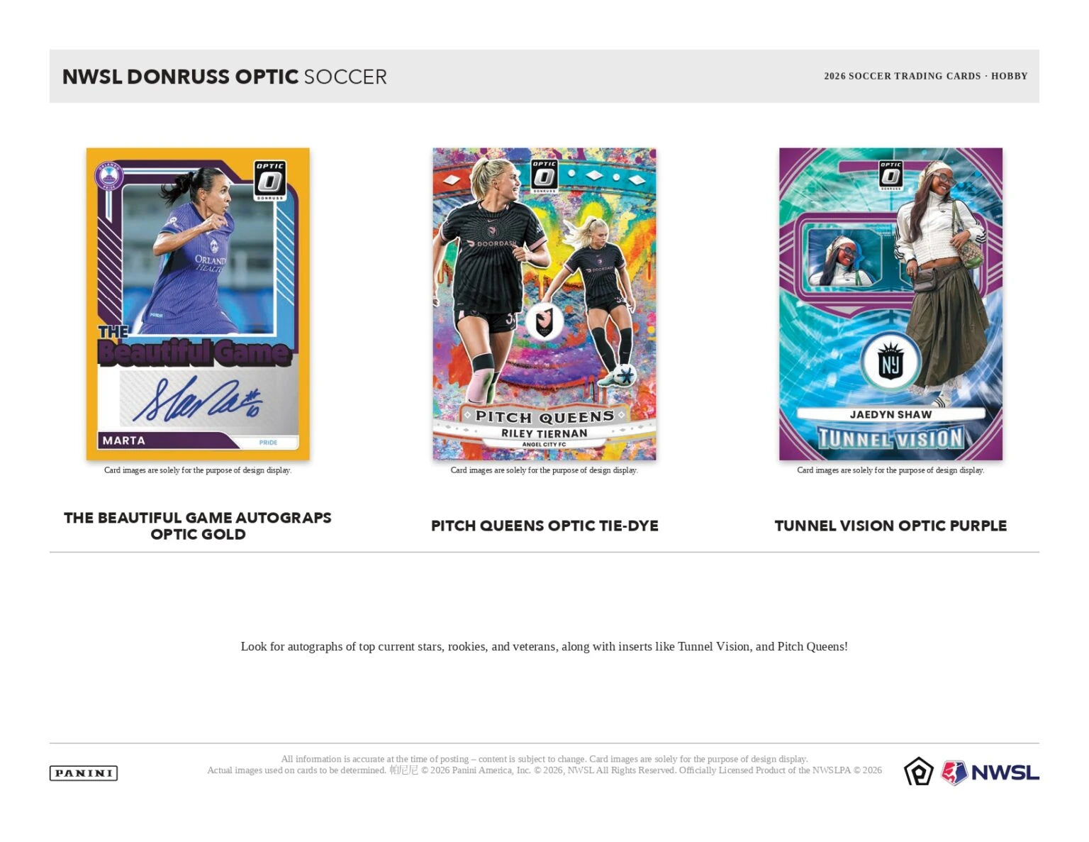 2026 Donruss Optic National Women's Soccer League NWSL Hobby Box (Pre-Sale, 8/21)