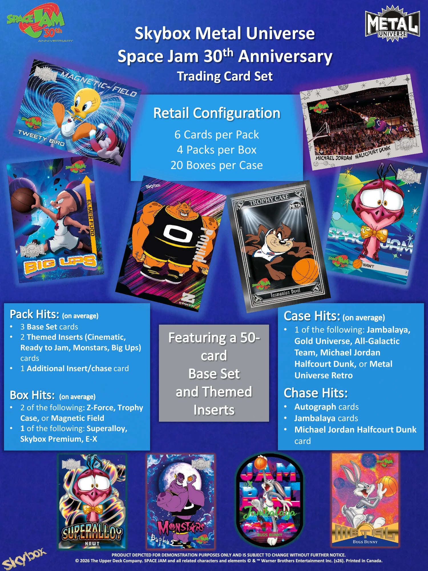 2026 Skybox Metal Universe Space Jam 30th Anniversary Blaster Box