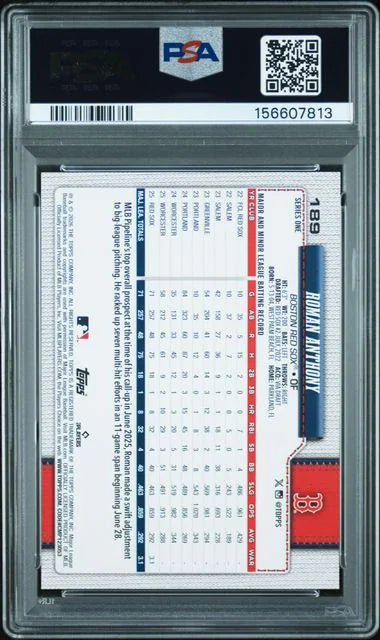 2026 Topps #189 Roman Anthony PSA 9