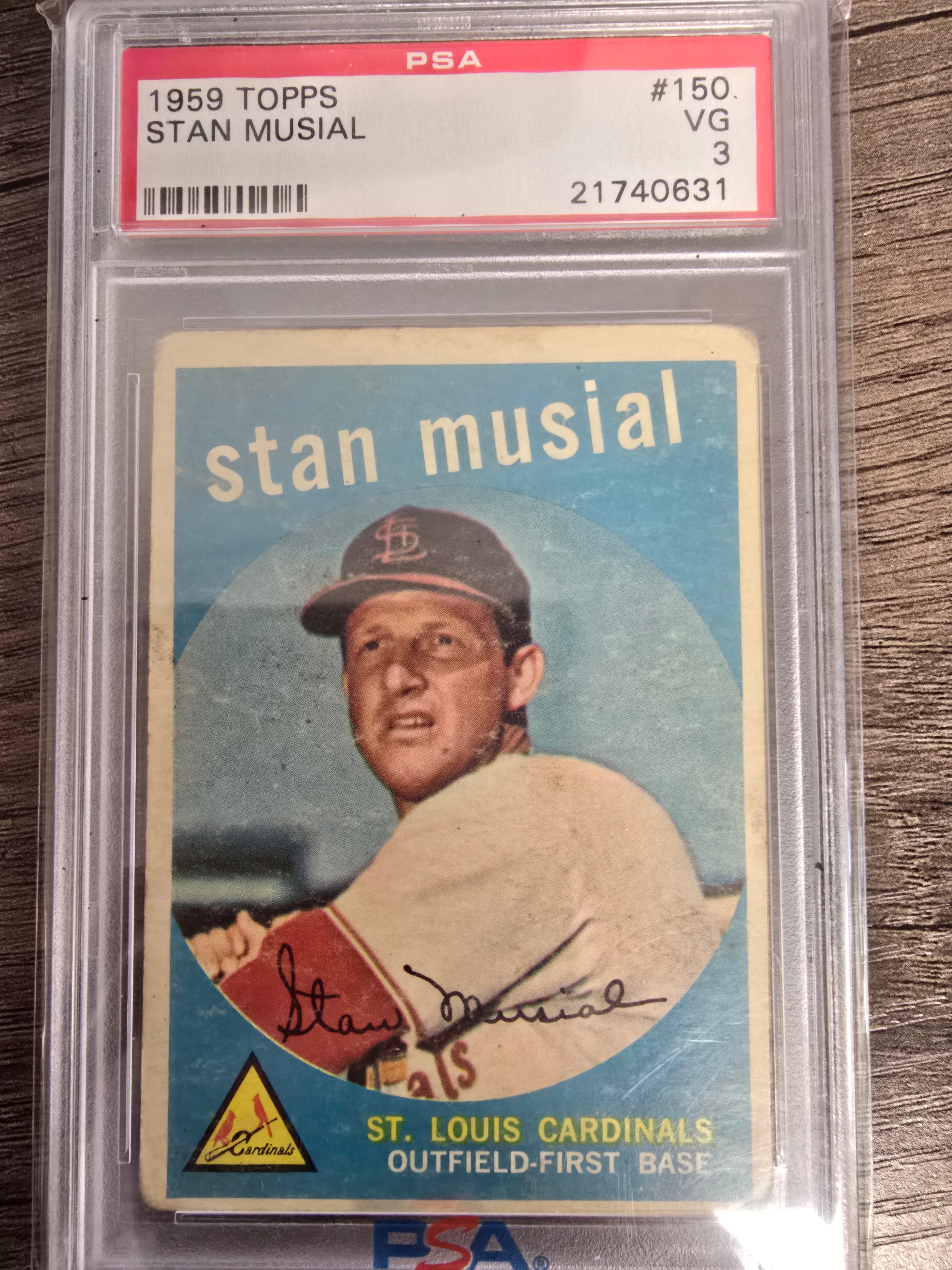 1959 Topps #150 Stan Musial card graded PSA 3