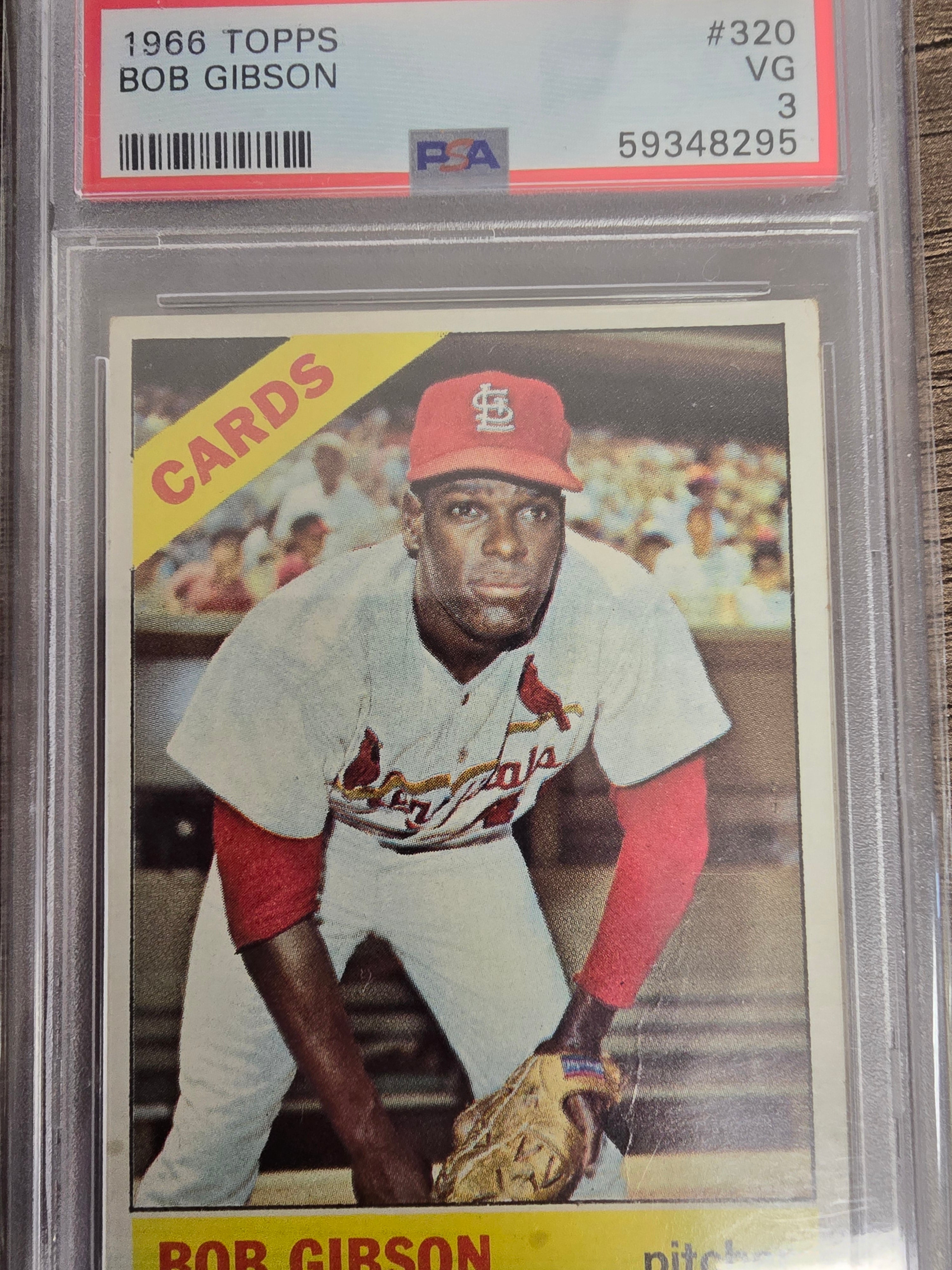 1966 Topps #320 Bob Gibson card graded PSA 3