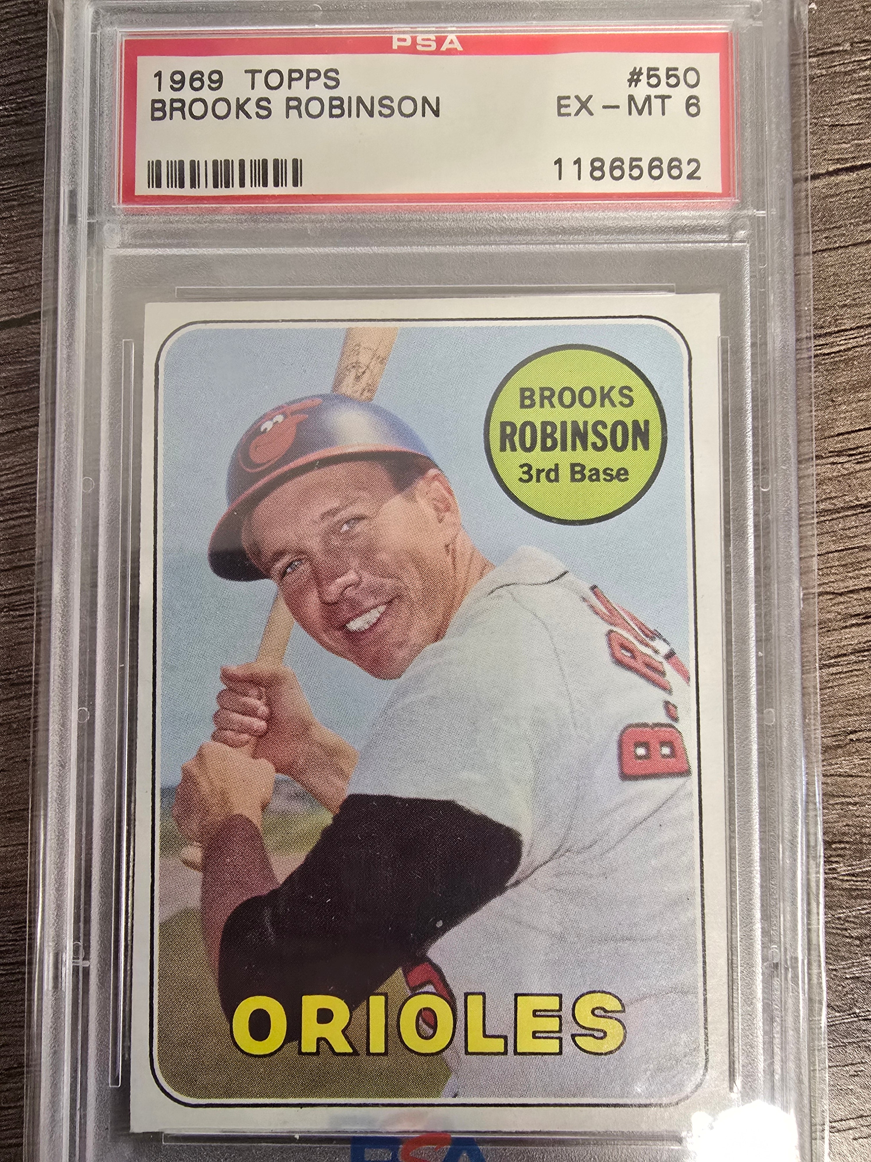 1969 Topps #550 Brooks Robinson card graded PSA 6