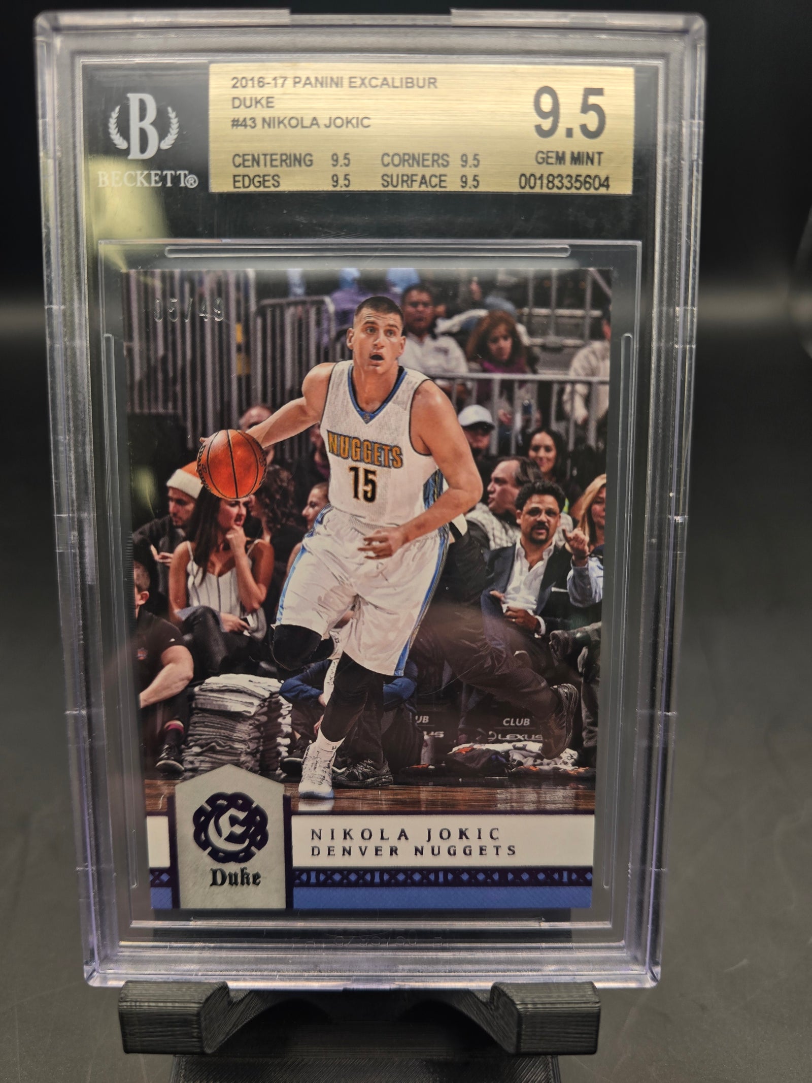 2016-17 Panini Excalibur Nikola Jokic #43 Beckett 9.5