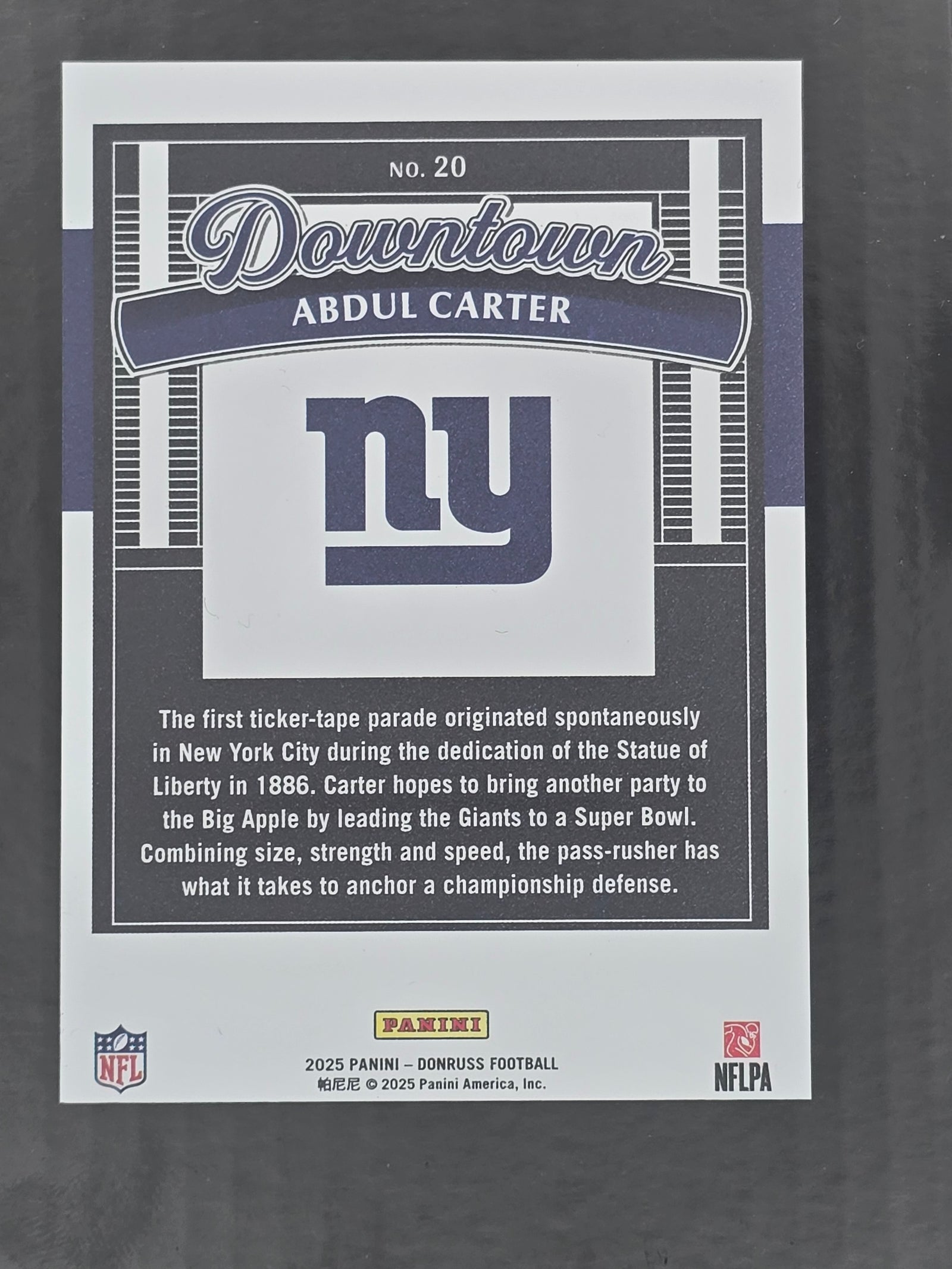 2025 Donruss Abdul Carter Downtown #20