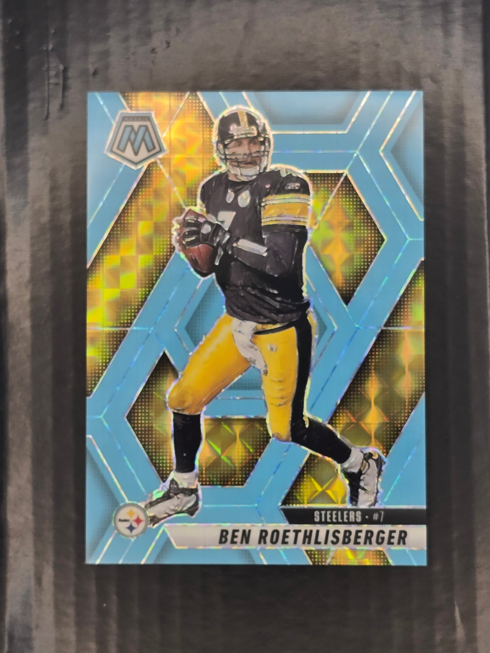 2025 Panini Mosaic Ben Roethlisberger Steelers Blue Flourescent #9 /15