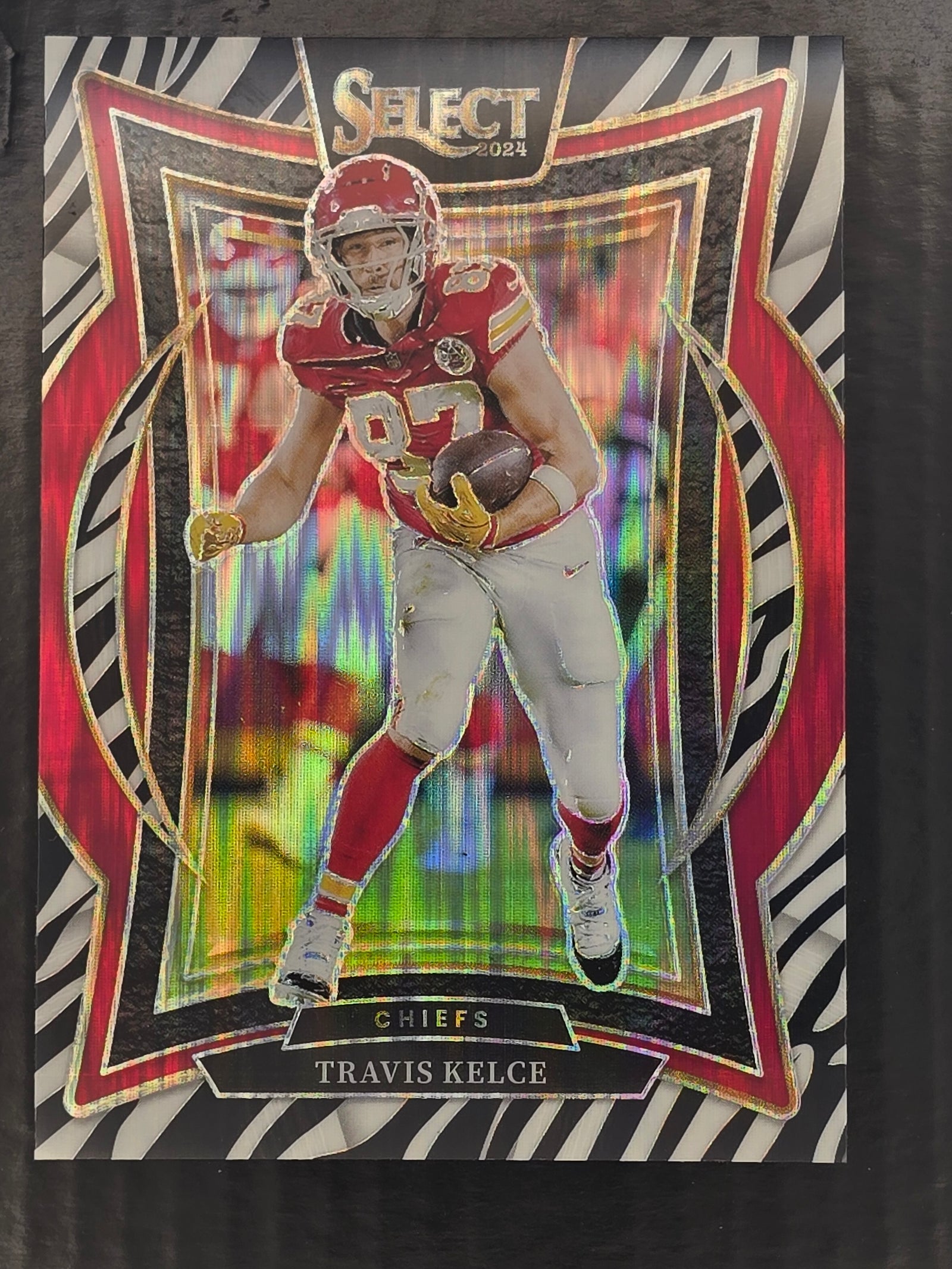 2024 Panini Select -Travis Kelce #97 Zebra Prizm Shock SSP