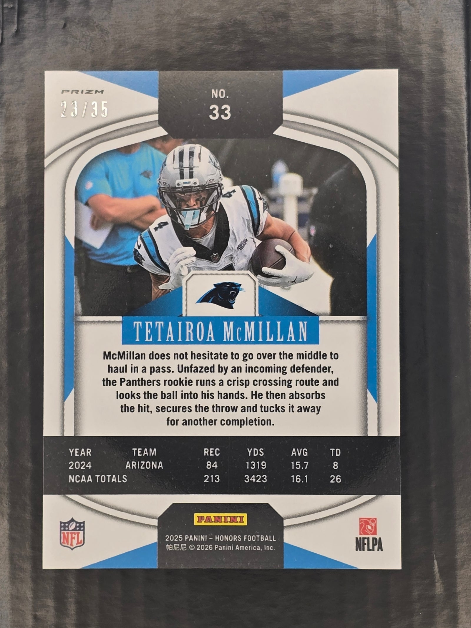 2025 Panini Honors Red #33 Tetairoa McMillan Panthers RC Rookie /35