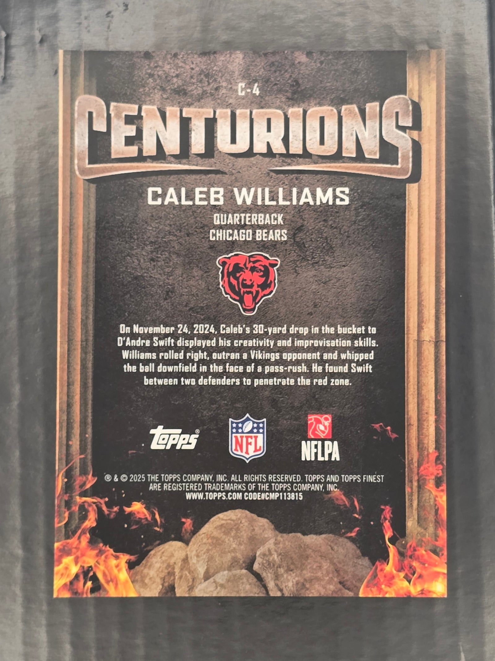2025 Topps Finest Caleb Williams Centurions Bears Case Hit #C-4
