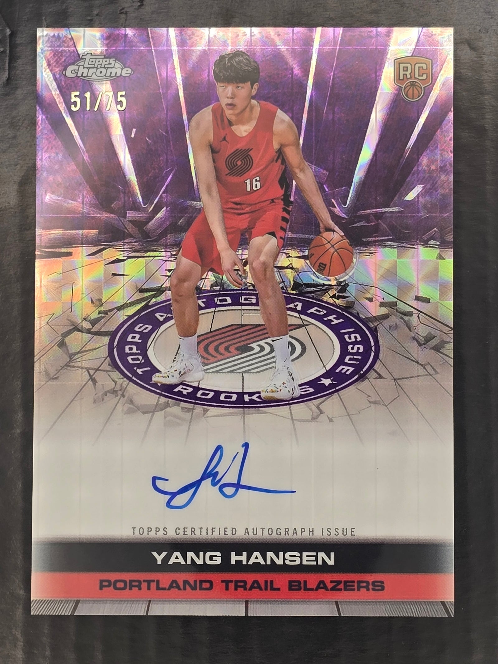 Yang Hansen 2025-26 Topps Chrome Rookie Autograph card /75 #TAIR-YH