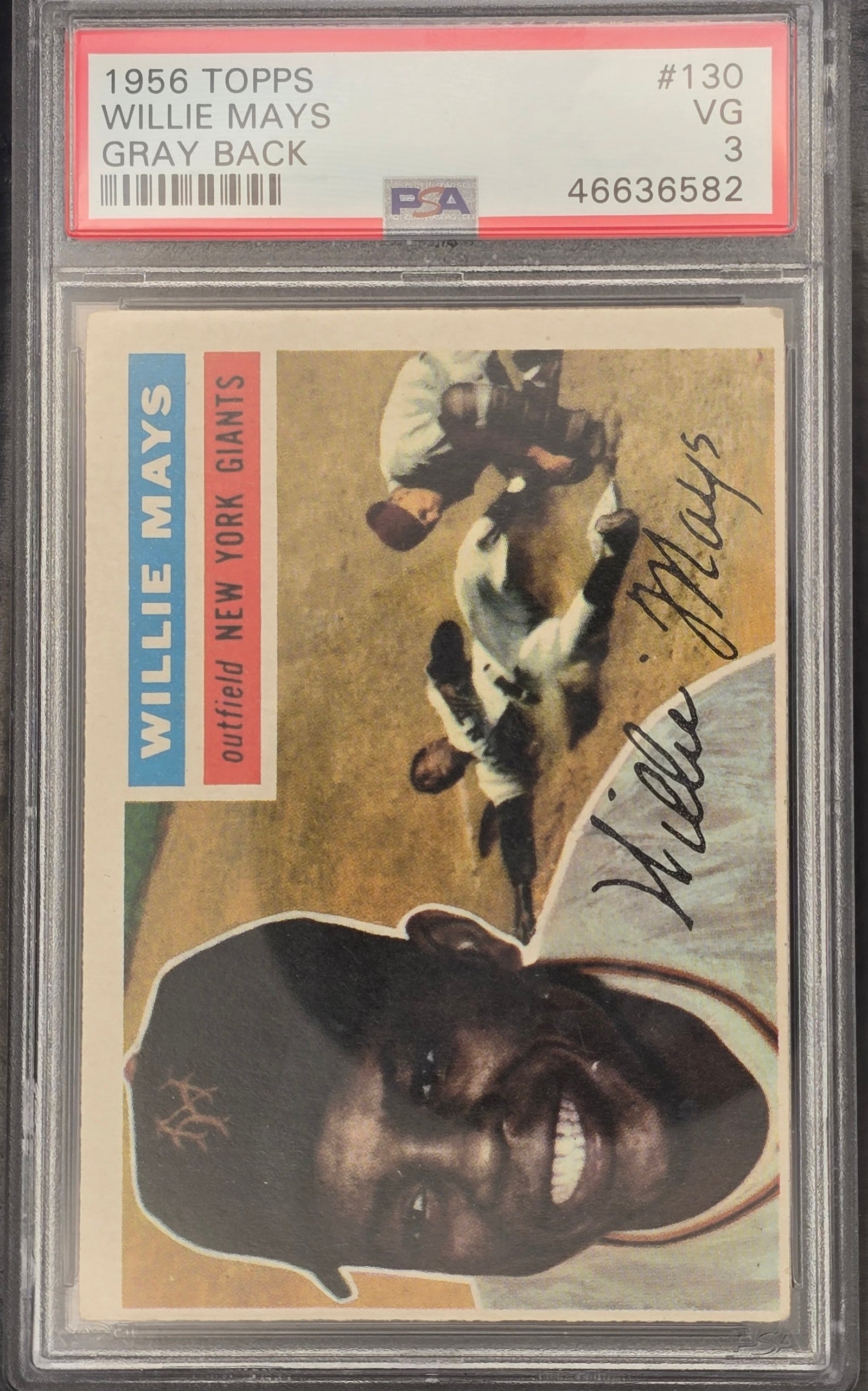 1956 Topps Willie Mays card graded PSA 3