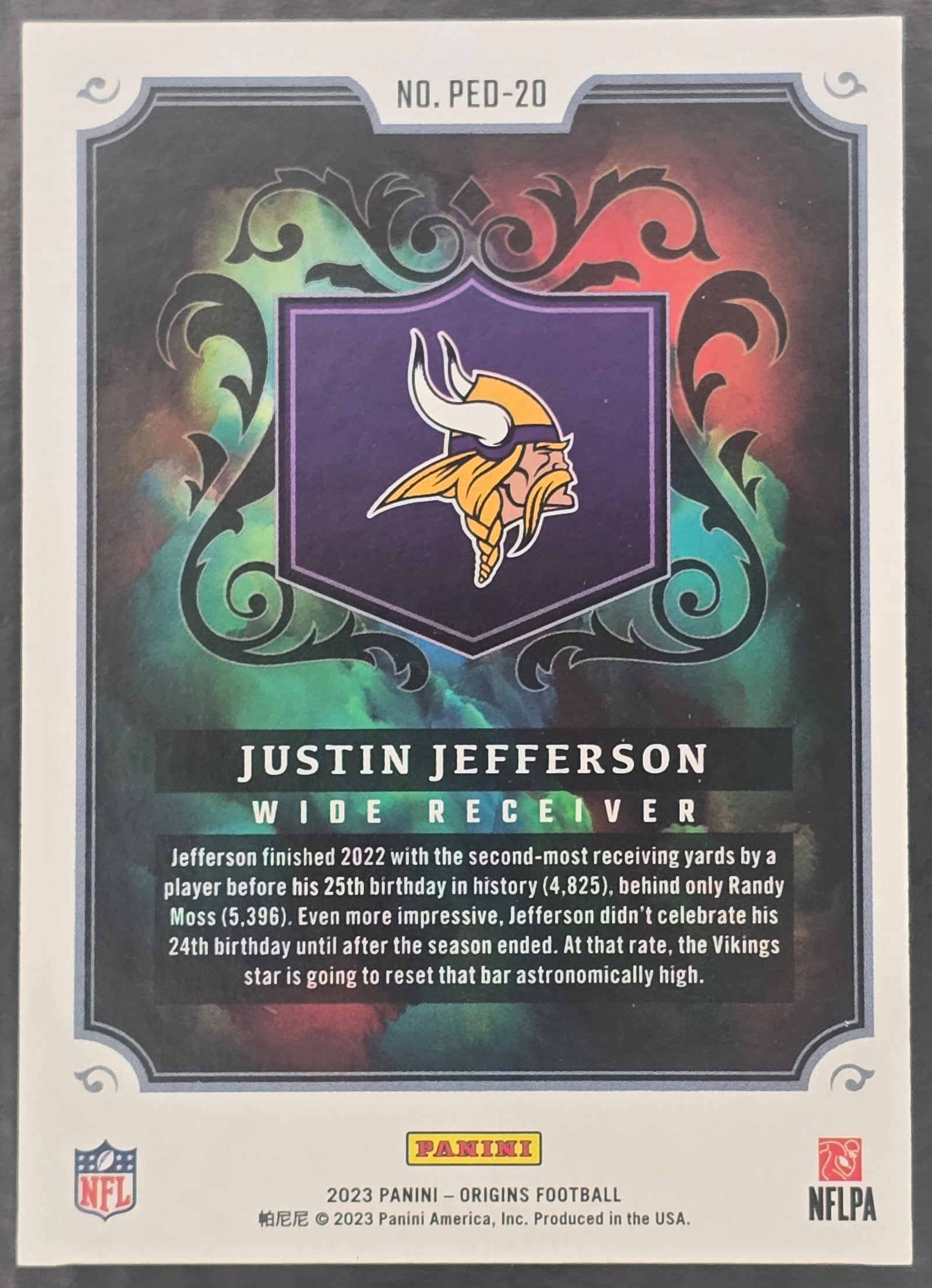 2023 Panini Origins Pedigree Justin Jefferson #PED-20