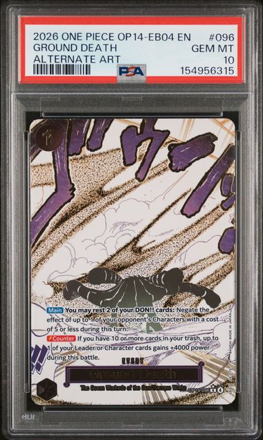 2026 ONE PIECE OP14 EB04 #096 GROUND DEATH ALT ART PSA 10