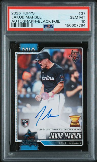 2026 Topps Jakob Marsee Autograph Black /10 PSA 10 (POP 1)