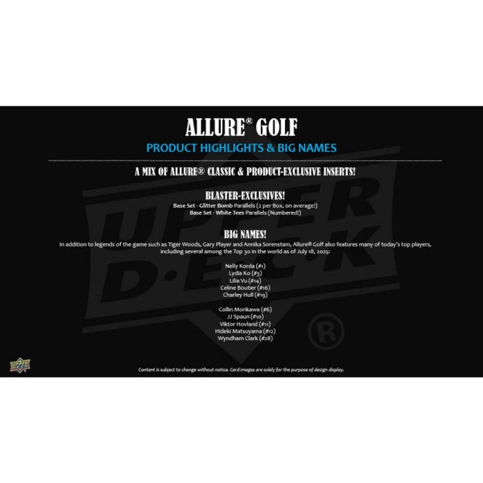2026 Upper Deck Allure Golf Blaster Box