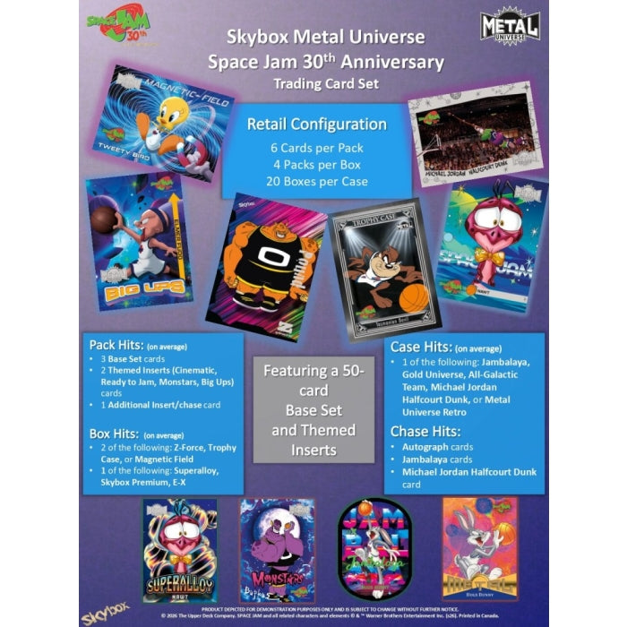 2026 Upper Deck Skybox Metal Universe Space Jam 30th Anniversary Blaster Box