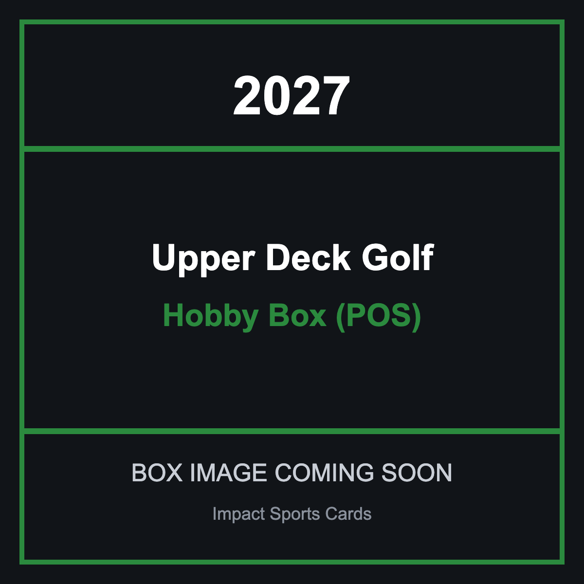 2027 Upper Deck Golf Hobby Box (POS) - image coming soon