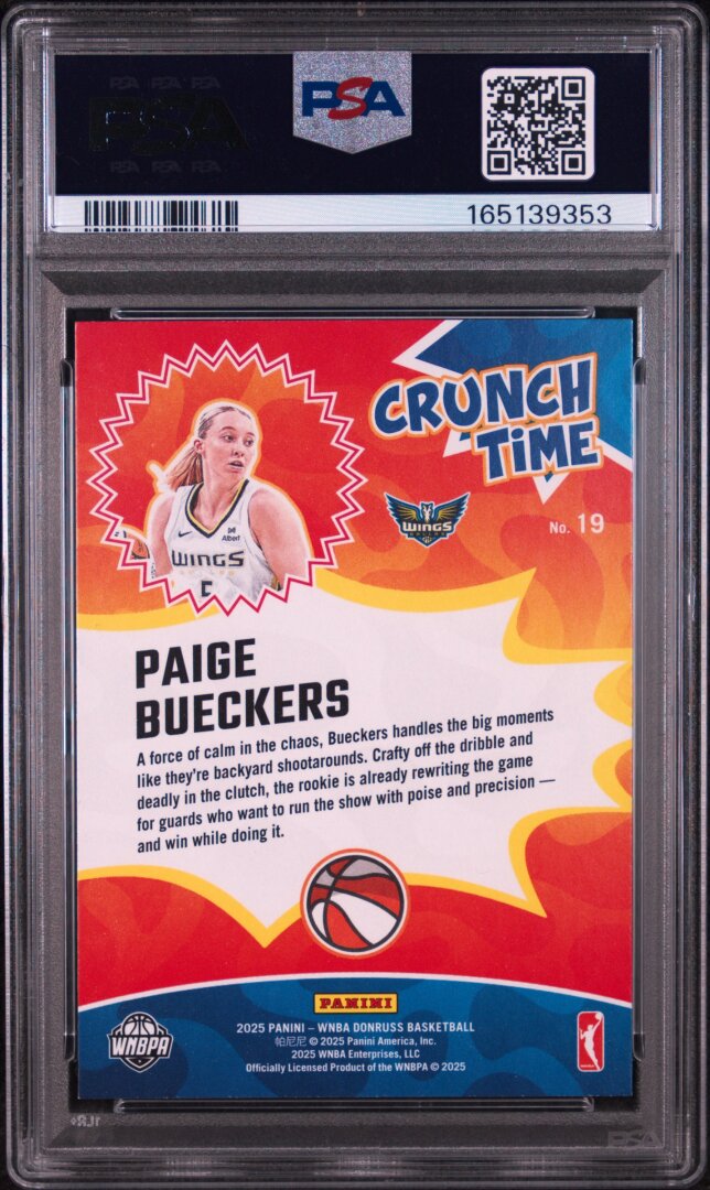 2025 Panini Donruss WNBA Crunch Time #19 Paige Bueckers RC PSA 9