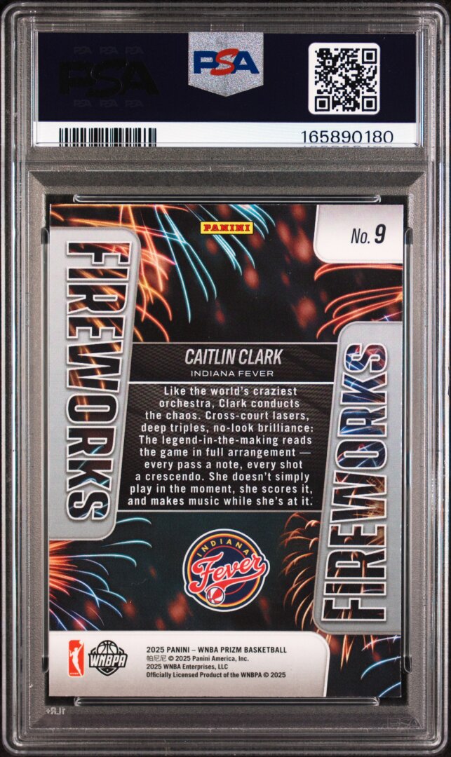 2025 Panini Prizm WNBA Fireworks Caitlin Clark PSA 10 #9