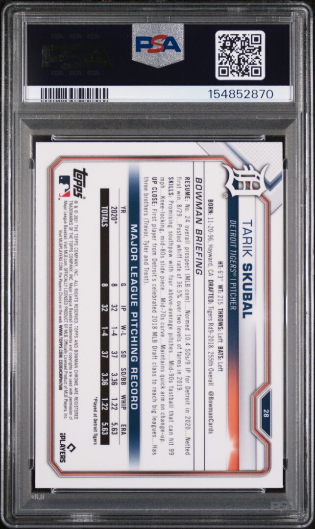 2021 Bowman Chrome Tarik Skubal RC PSA 10 #28