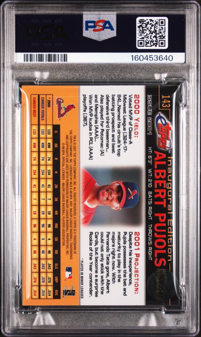 2001 eTopps Albert Pujols RC PSA 8 #143