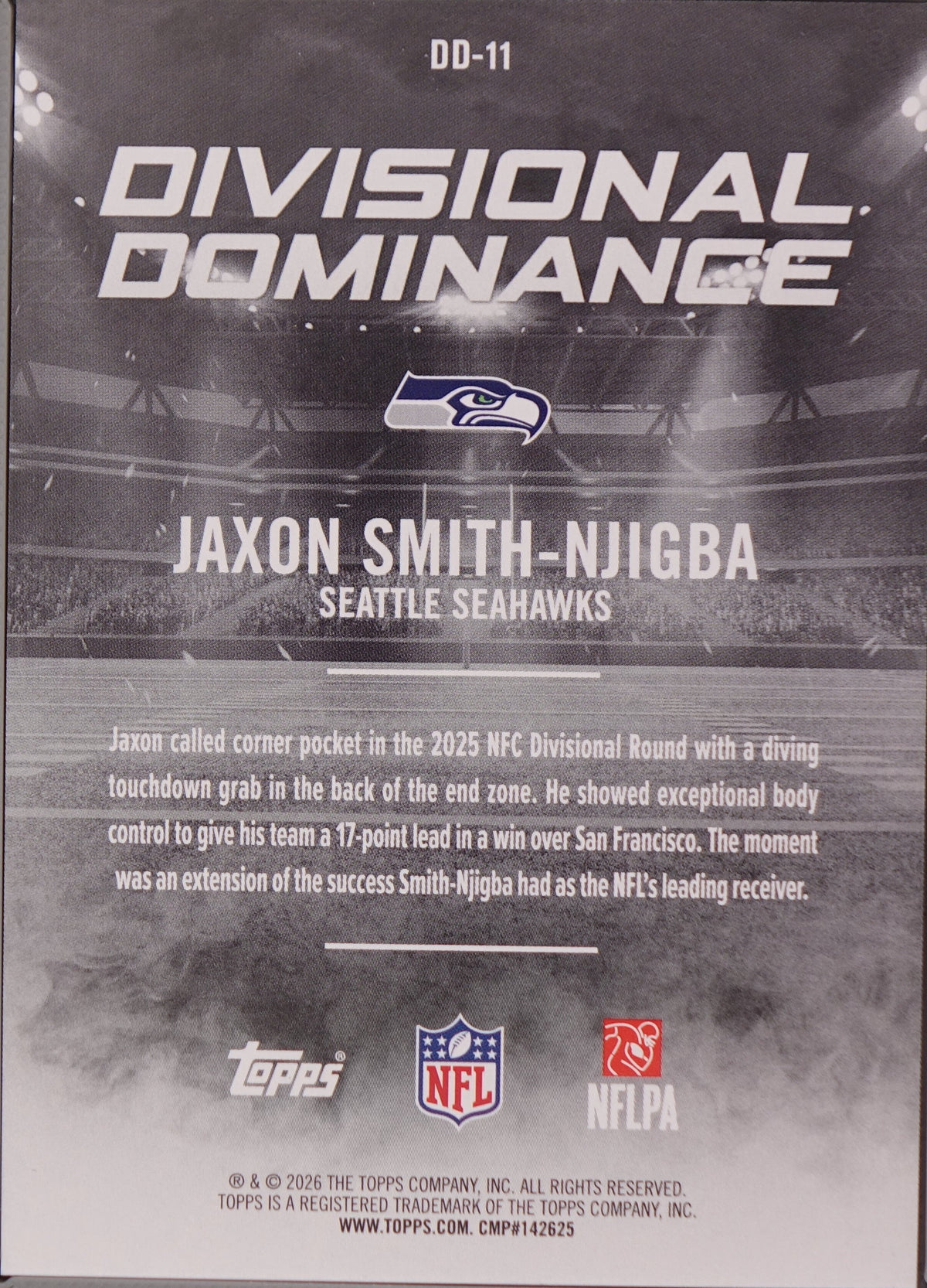 2026 Topps Flagship Jaxson Smith-Njigba Divisional Dominance DD-11 /25 Book End