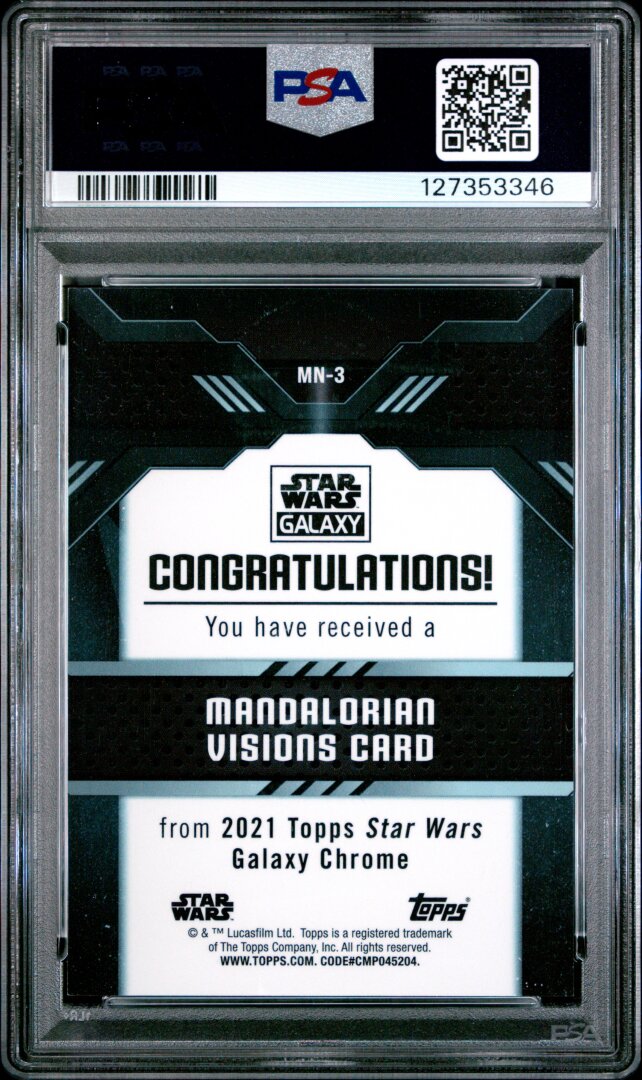2021 Topps Star Wars Galaxy Chrome Mandalorian Visions of Mandalore #MN3 PSA 10