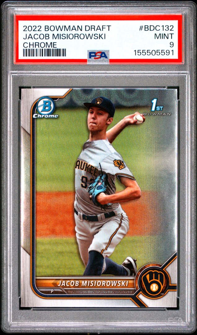 2022 Bowman Draft Jacob Misiorowski Chrome PSA 9 #BDC132