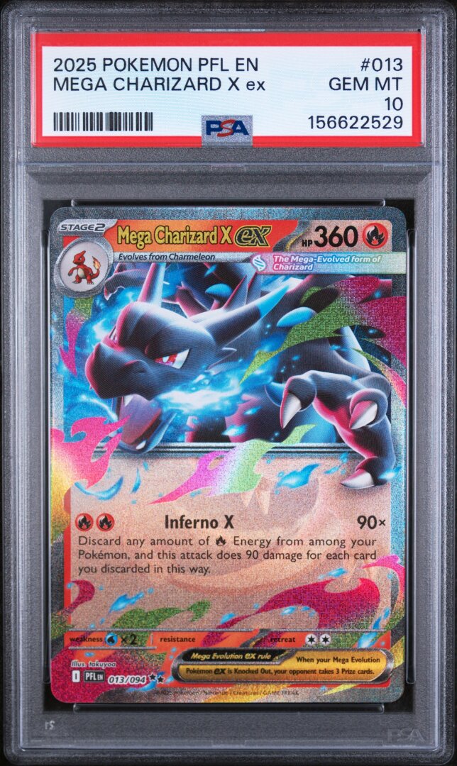 2025 Pokemon Pfl En-Phantasmal Flames Mega Charizard X Ex PSA 10 #013