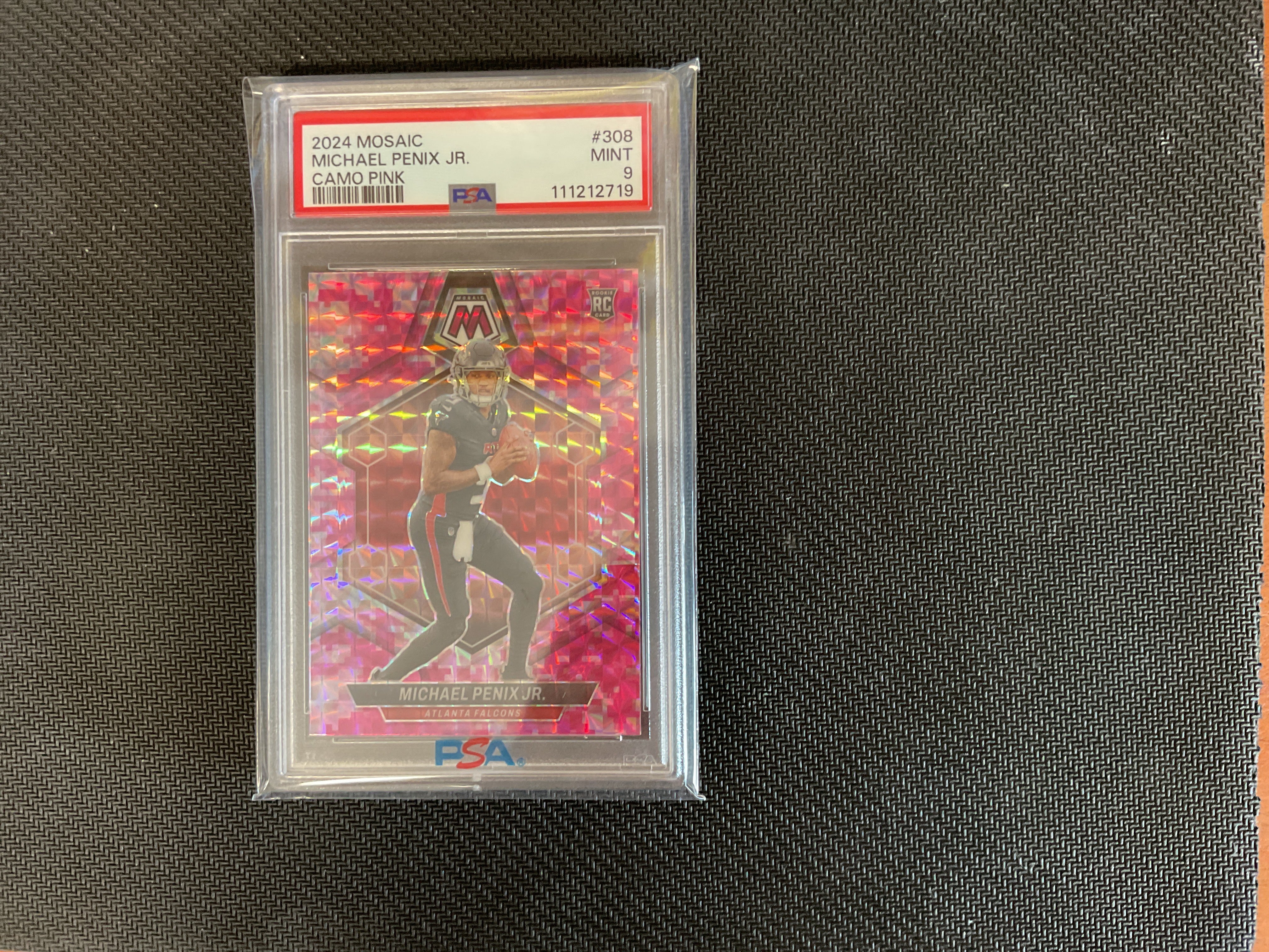 2024 Mosaic Football - Michael Penix Jr #308 Camo Pink PSA 9