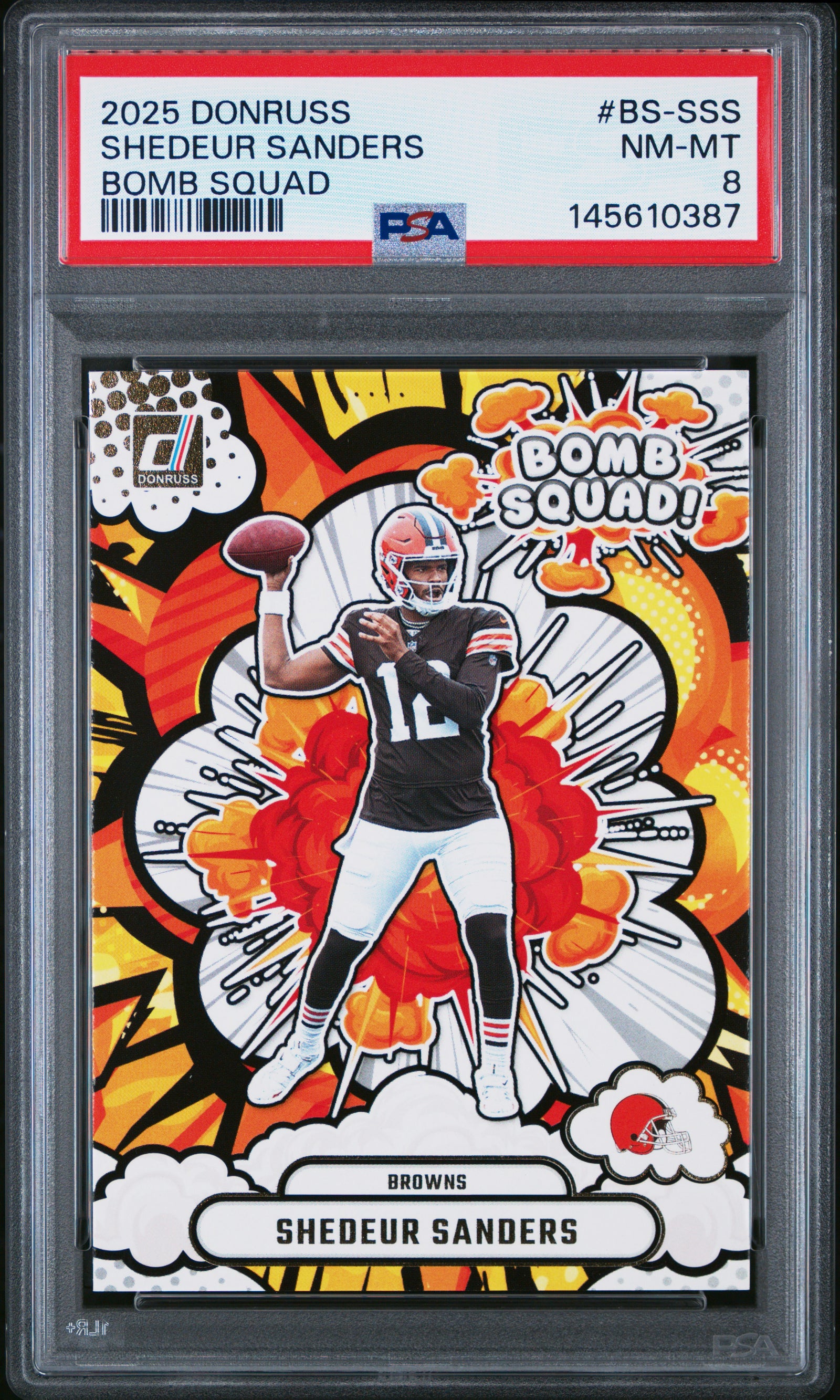 2025 Panini Donruss Bomb Squad Bs-Sss Shedeur Sanders PSA 8