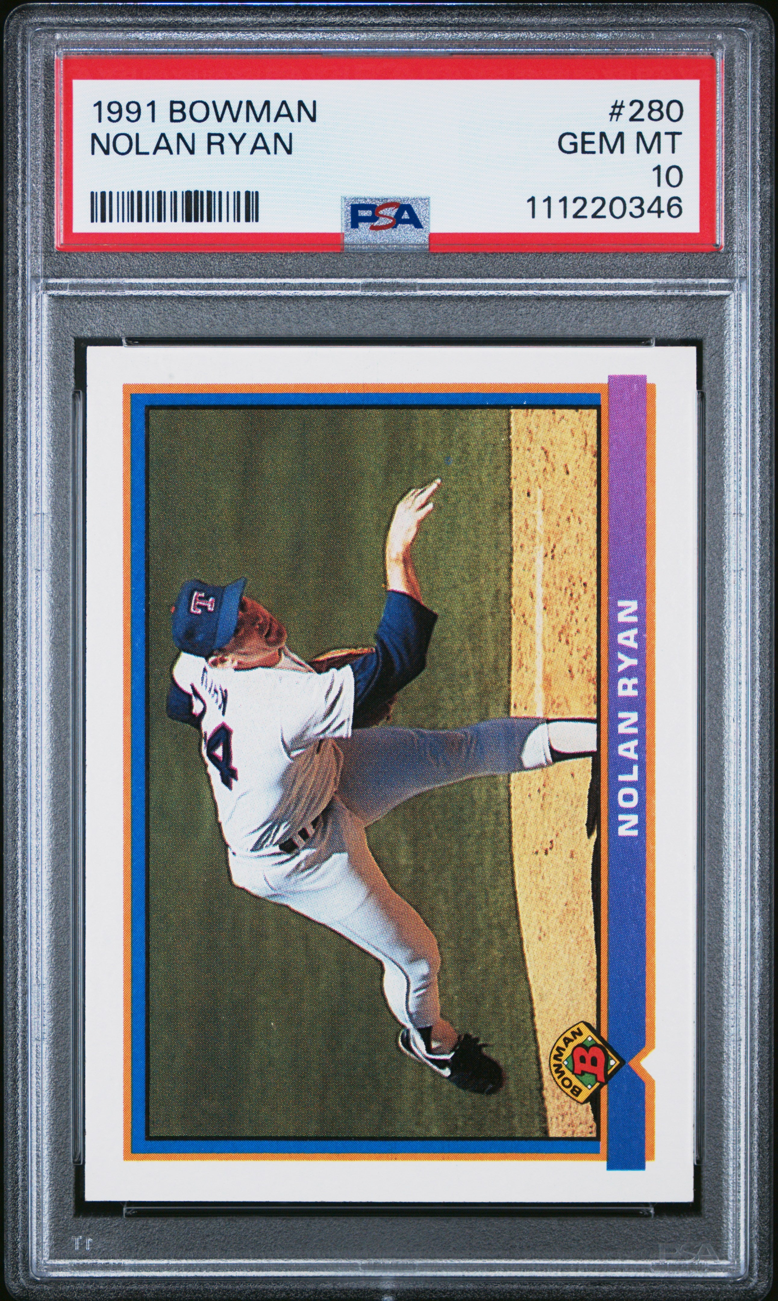 1991 BOWMAN 280 NOLAN RYAN PSA 10 - front