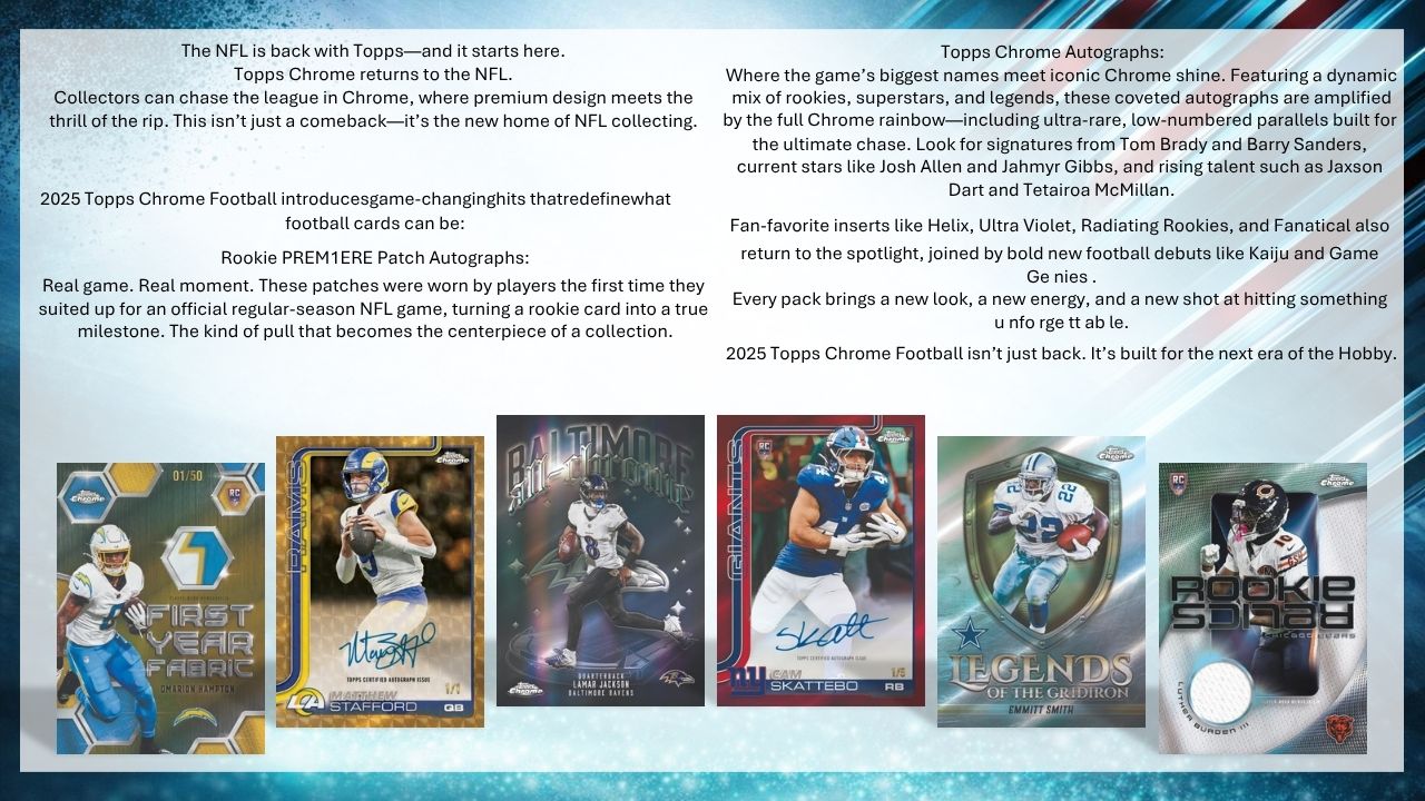 2025 Topps Chrome Football Hobby Jumbo Box