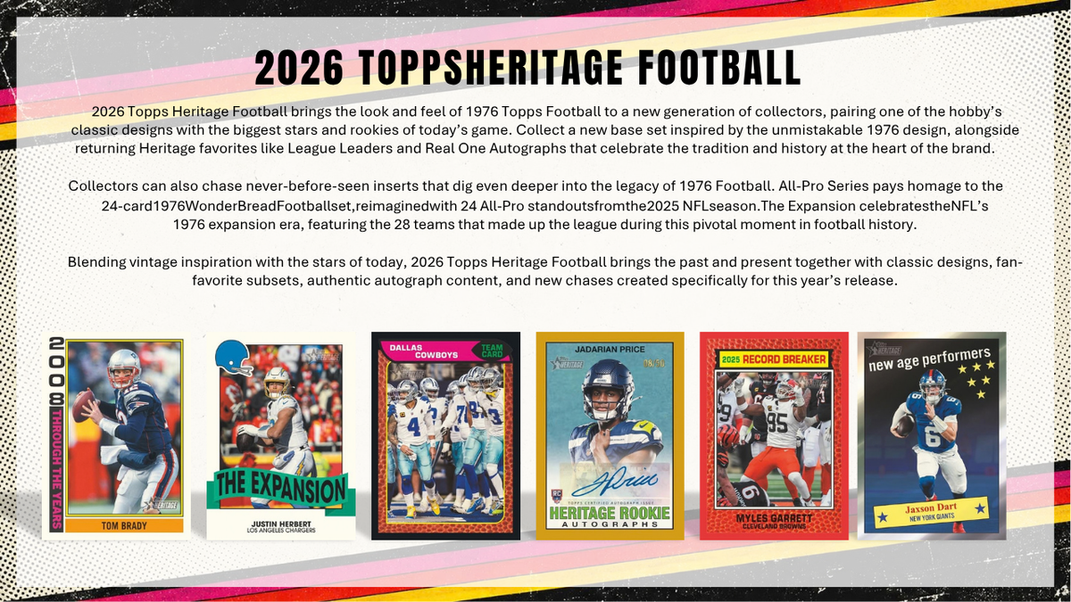 2026 Topps Heritage Football Mega Box