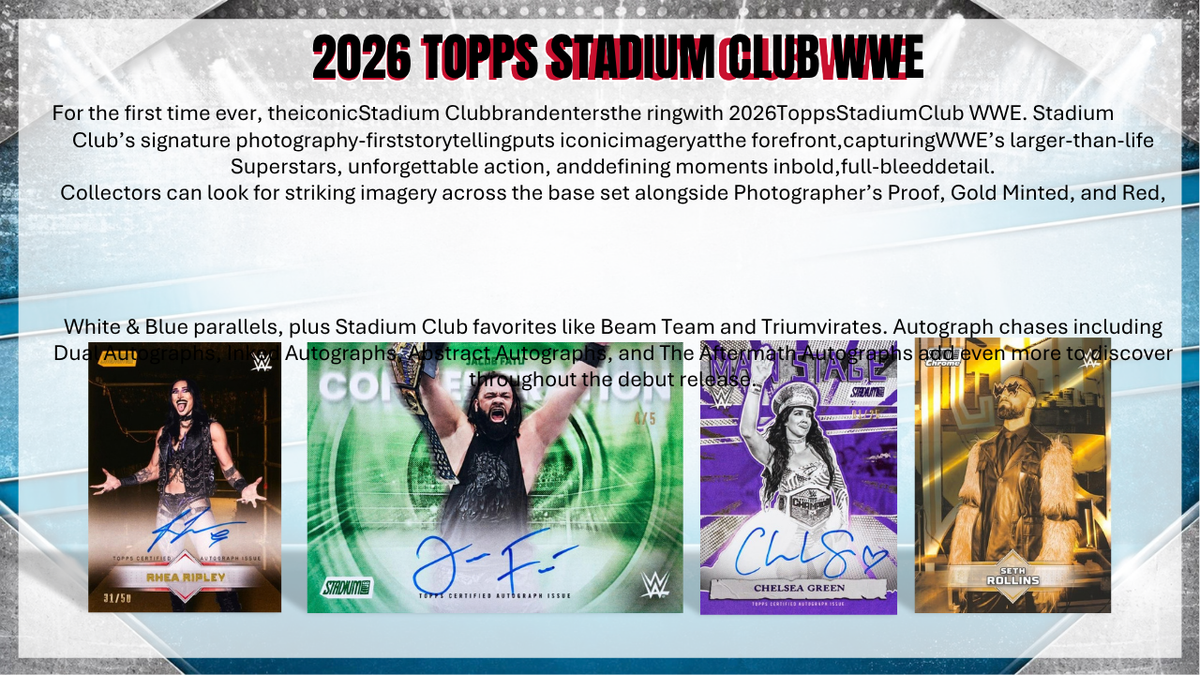2026 Topps Stadium Club WWE Wrestling Hobby Box