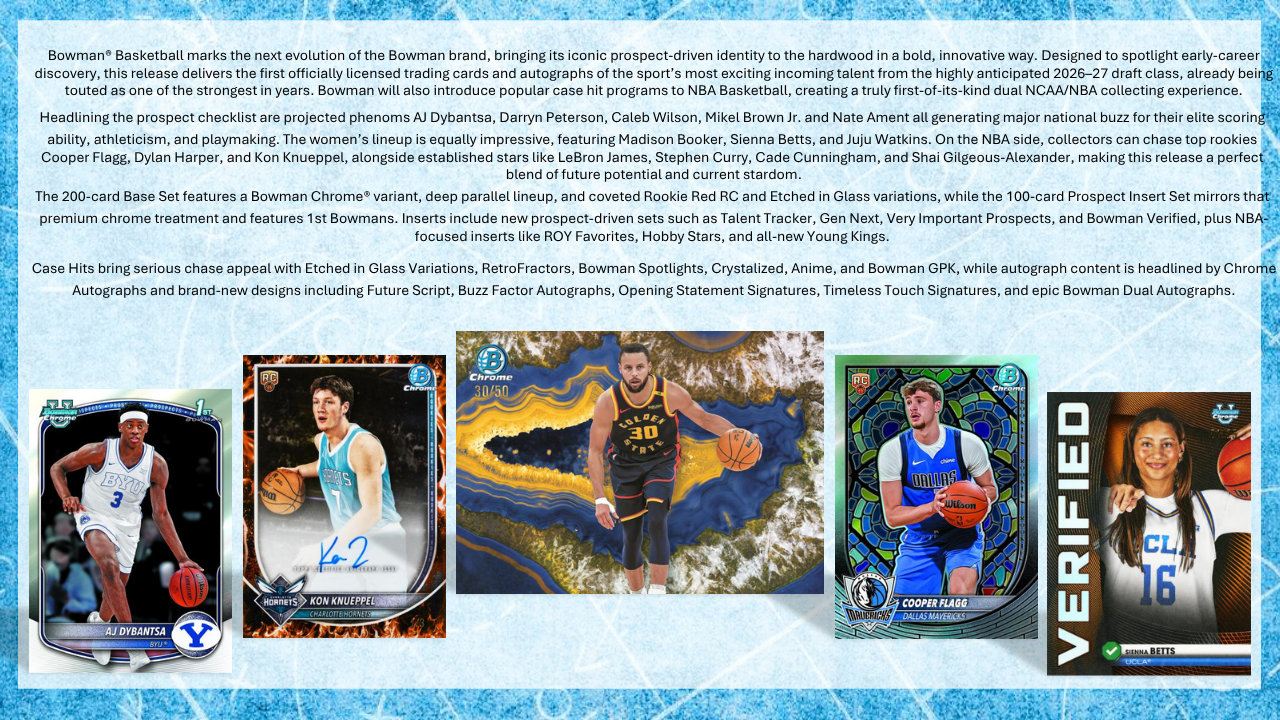 2025-26 Bowman Basketball Jumbo Hobby Box