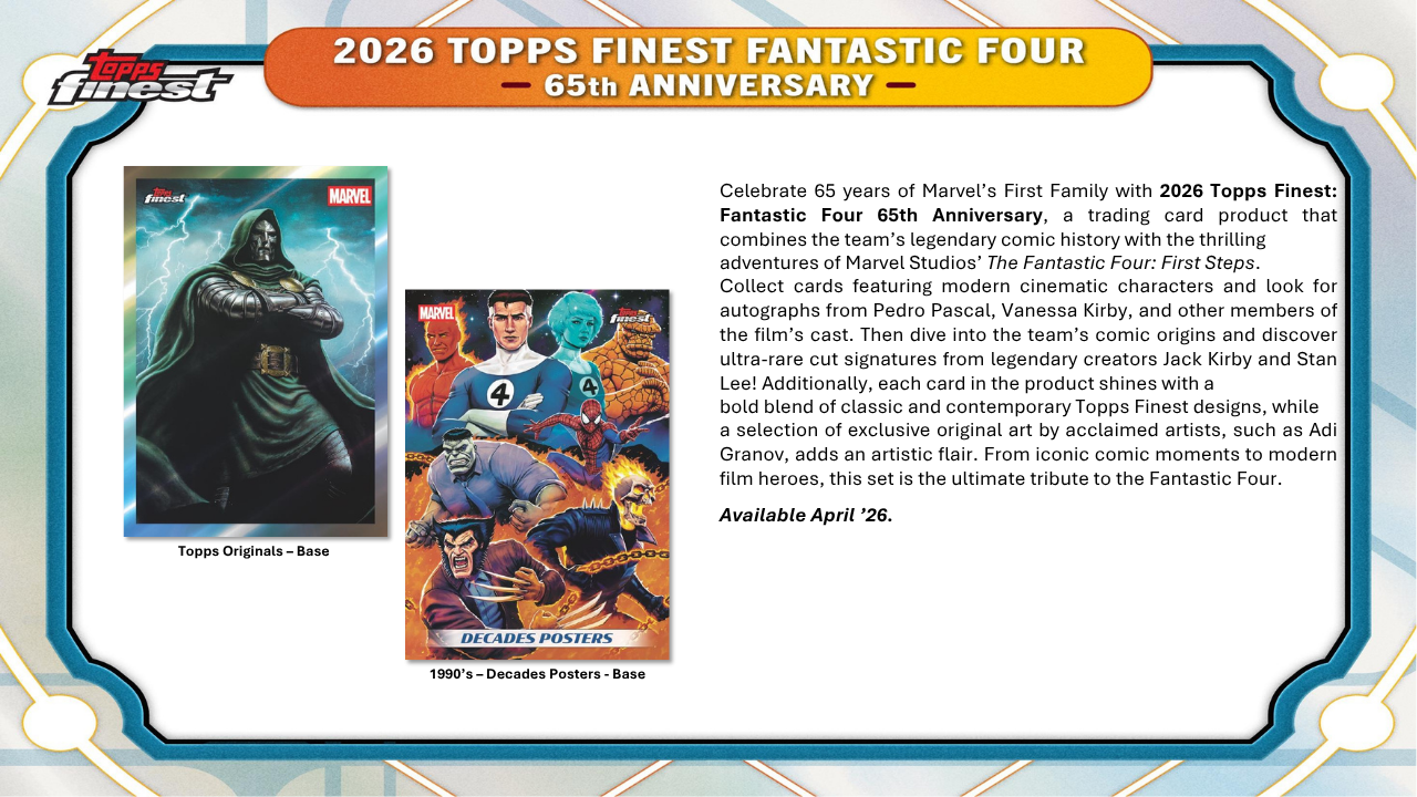 2026 Topps Marvel Finest Fantastic Four Hobby Box