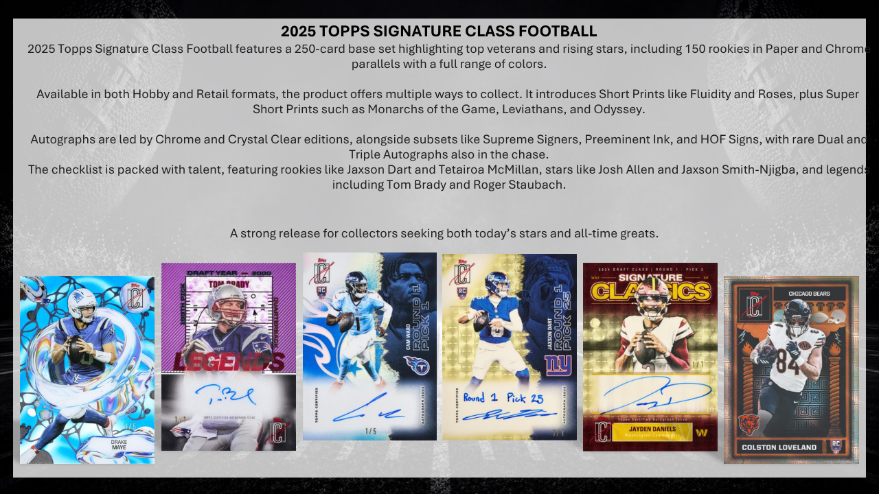 2025 Topps Signature Class Football Jumbo Hobby Box