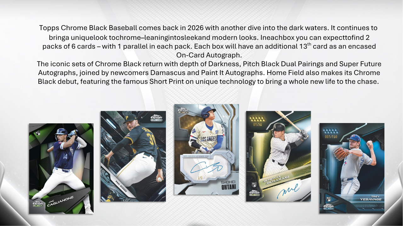 2026 Topps Chrome Black Baseball Hobby Box