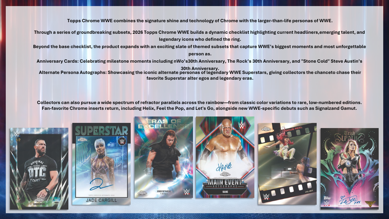 2026 Topps Chrome WWE Hobby Box