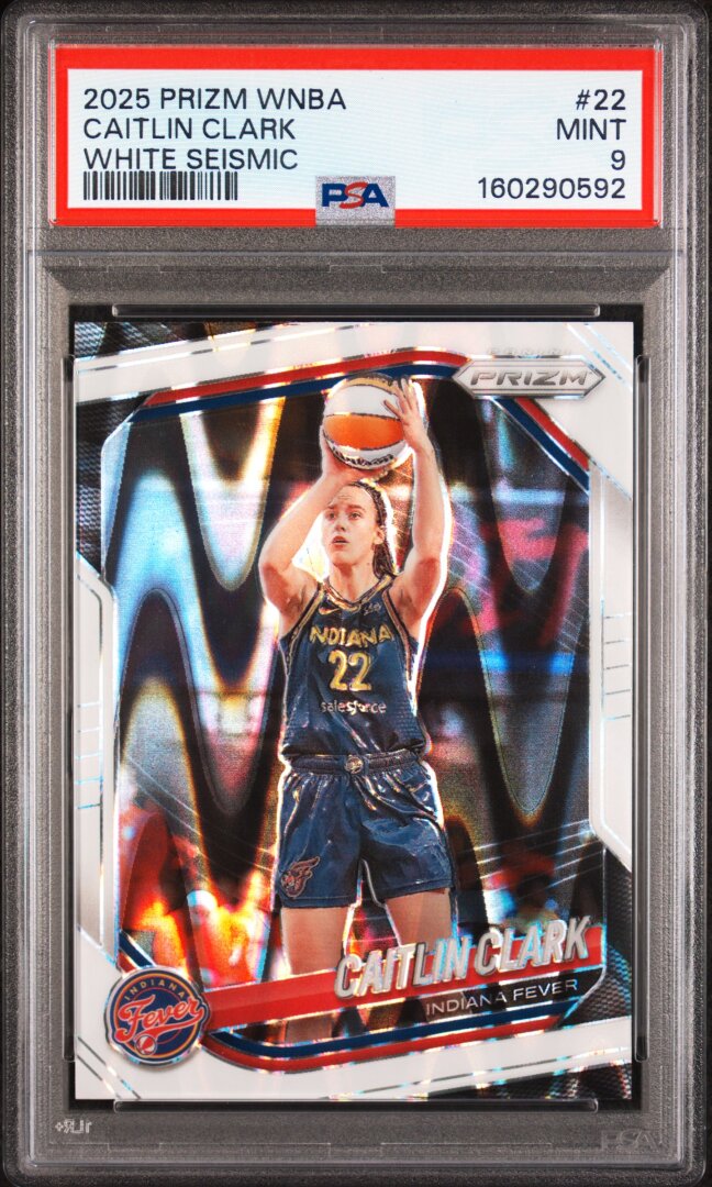 2025 Panini Prizm WNBA Caitlin Clark White Seismic PSA 9 #22