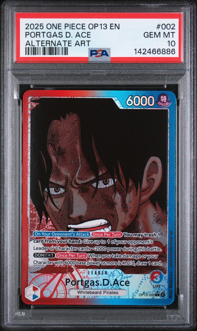 2025 One Piece Op13-Carrying On His Will Portgas D. Ace Alt Art PSA 10 #002