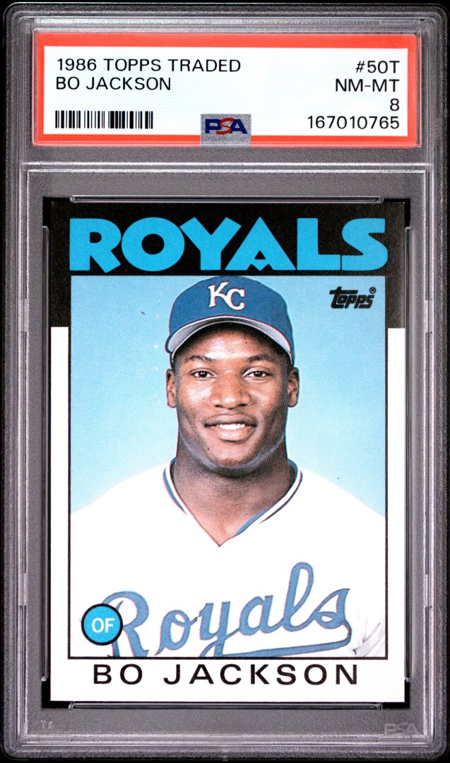 1986 Topps Traded  #50T Bo Jackson RC PSA 8