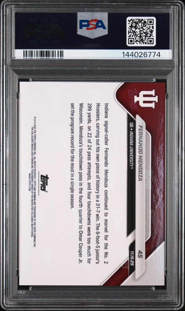 2025 Bowman U Now Fernando Mendoza PSA 10 #45
