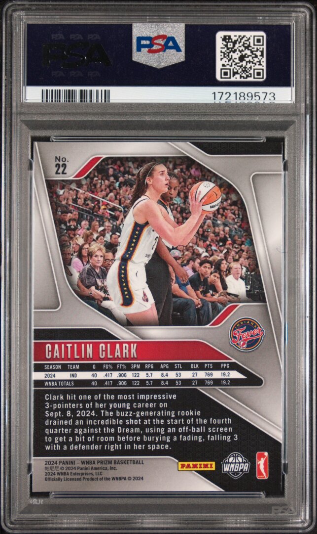 2024 Panini Prizm WNBA Caitlin Clark RC PSA 9 #22