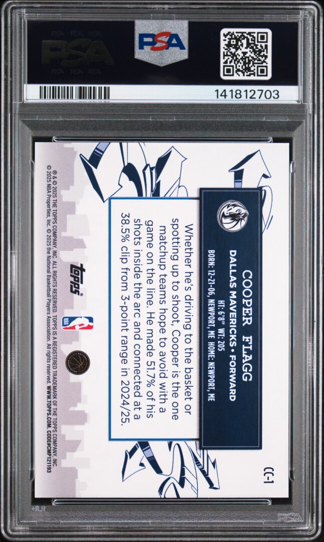 2025 Topps Clutch City Prospects Cooper Flagg RC Holo Foil PSA 10 #CC-1