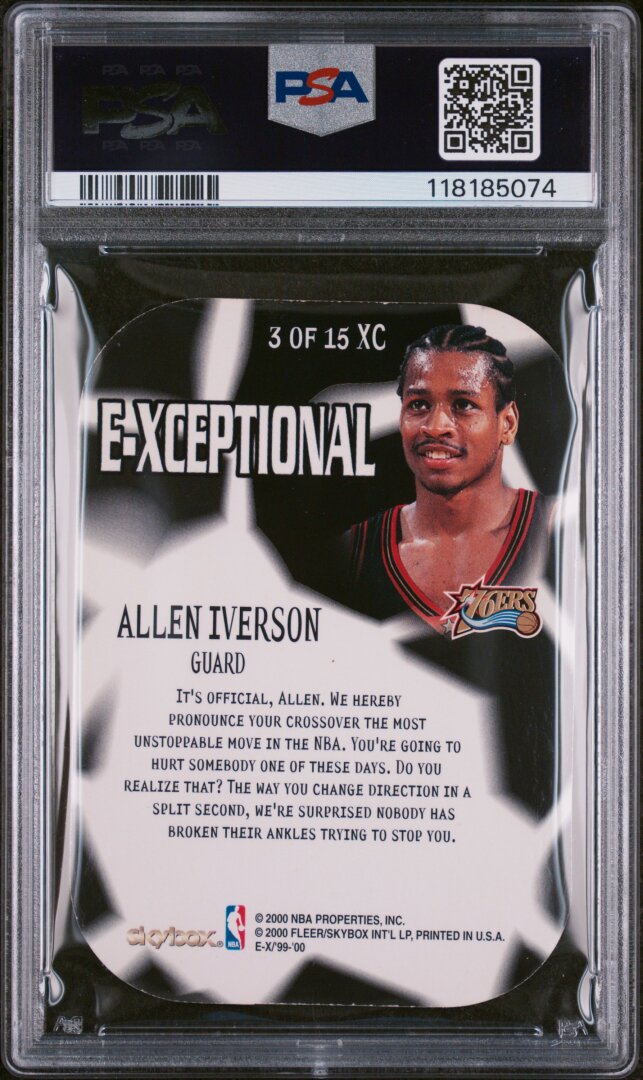1999 Skybox E-X E-Xceptional Allen Iverson E-xceptional-red PSA 7 #3