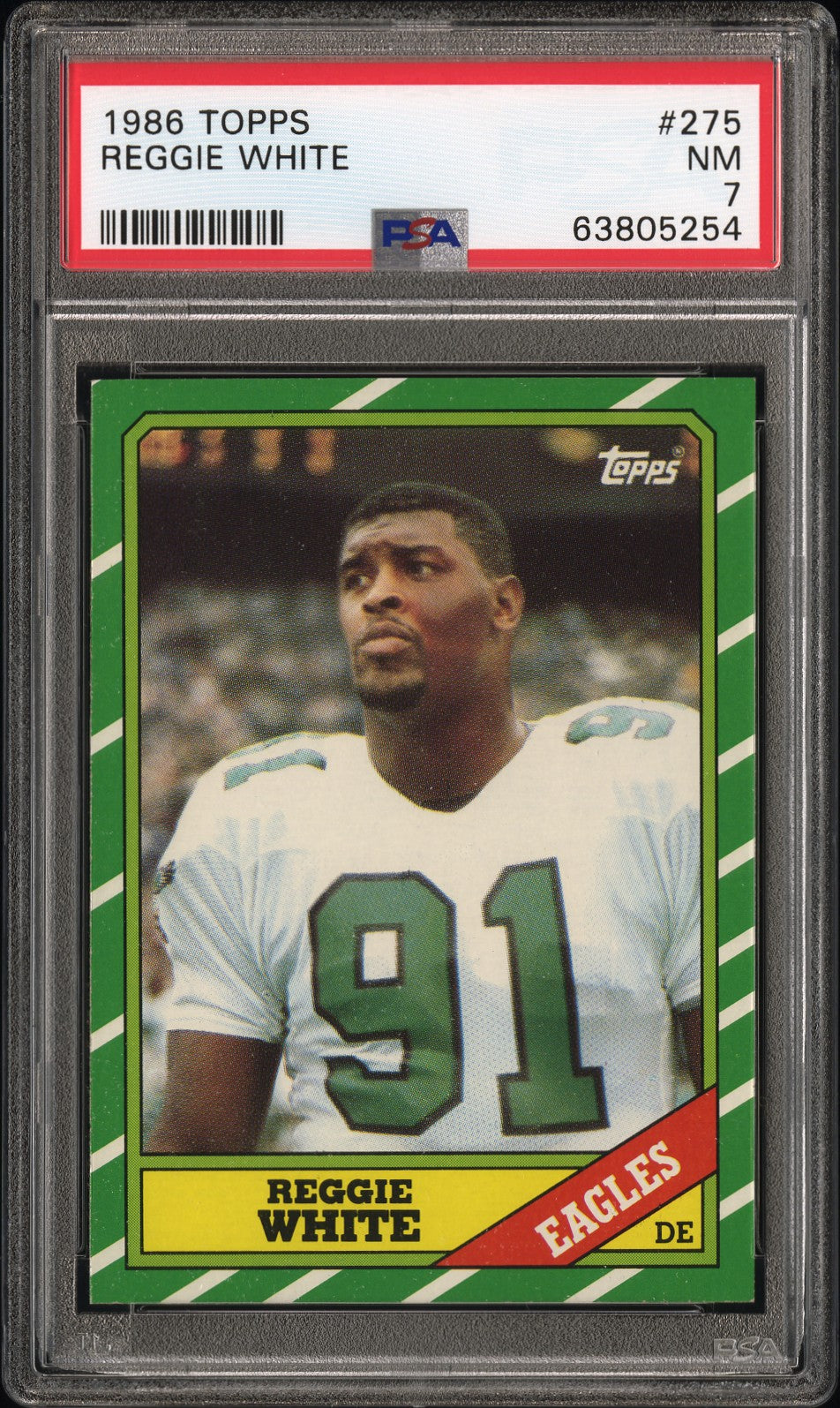 1986 TOPPS 275 REGGIE WHITE PSA 7 - front