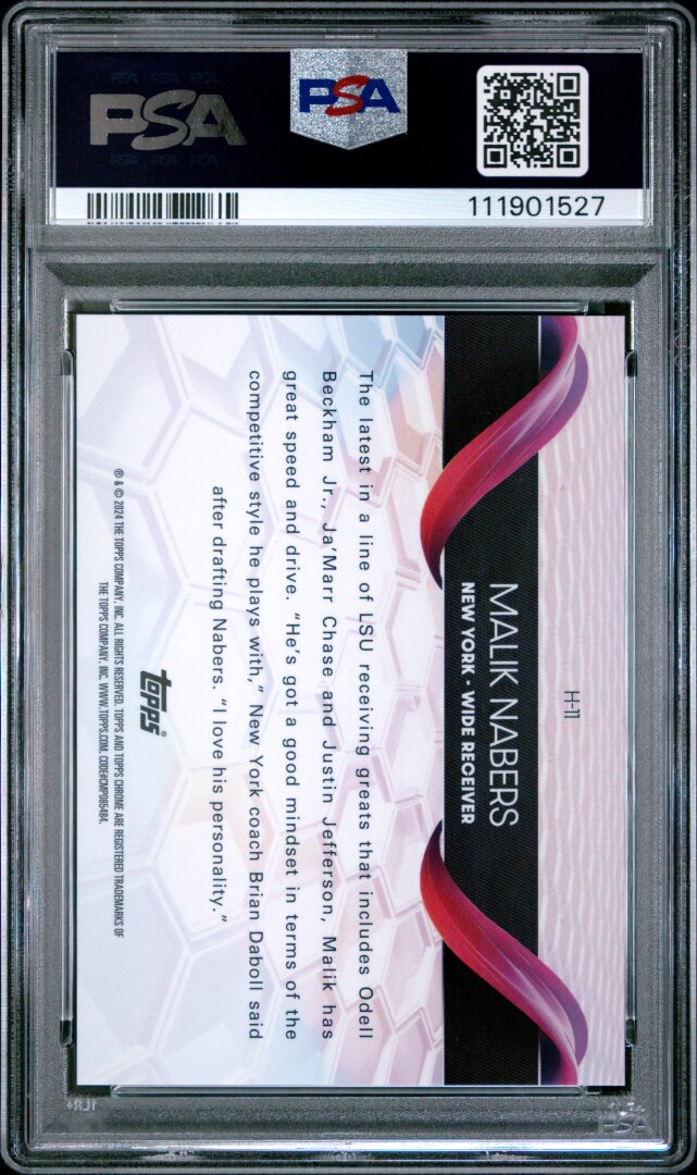 2024 Topps Chrome Helix Malik Nabers RC PSA 10 #H11